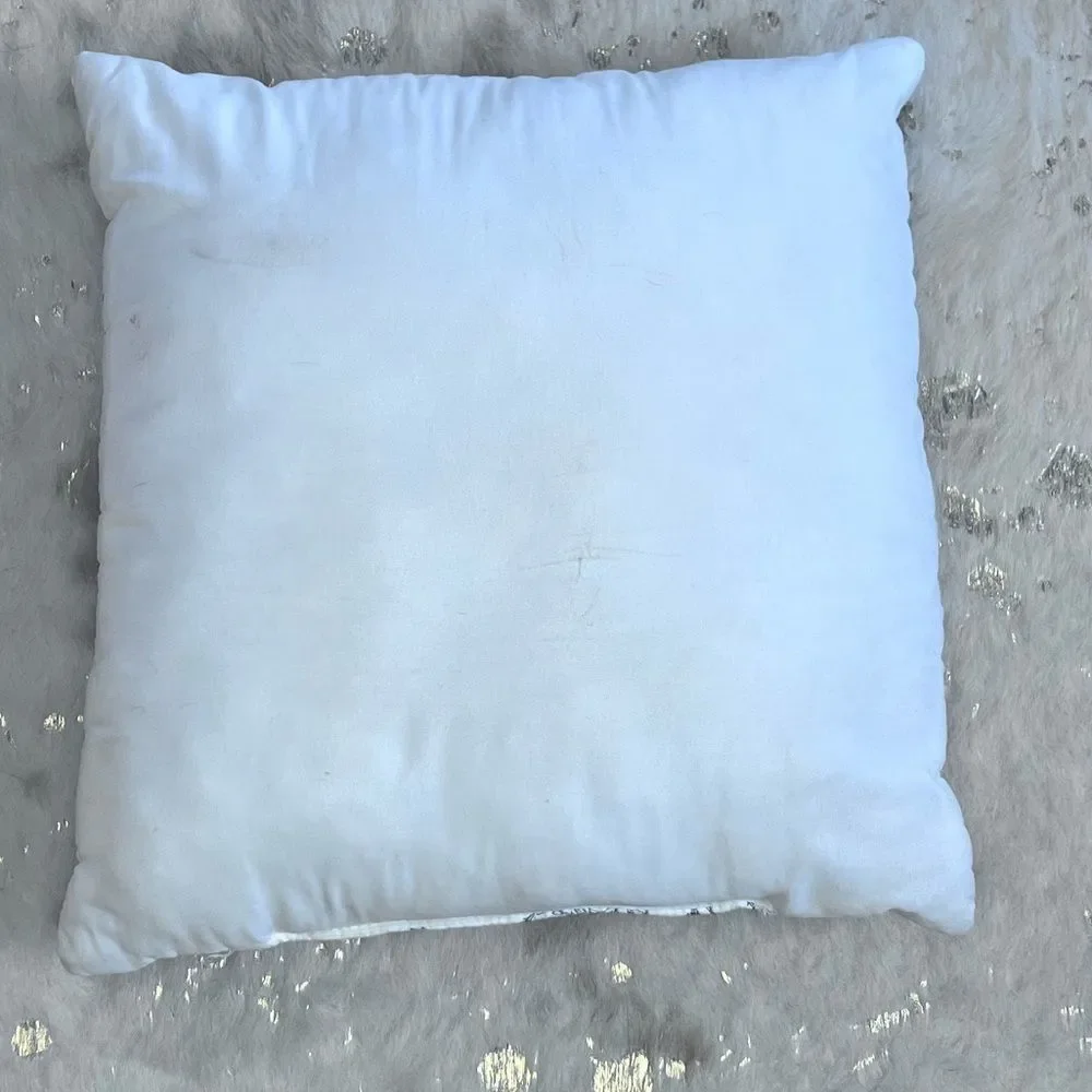 Off-white Embroidered Throw Pillow 15 x 15 x 4
